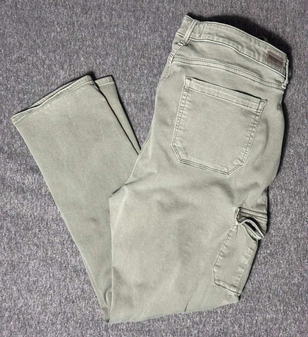 Paige Jolie Skinny Petite Vintage Ivy Green Cargo Style Jeans - Size 32